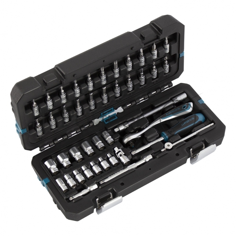 Набор инструментов, 1/4, CrV, 120 зубьев, 42 предмета// Gross