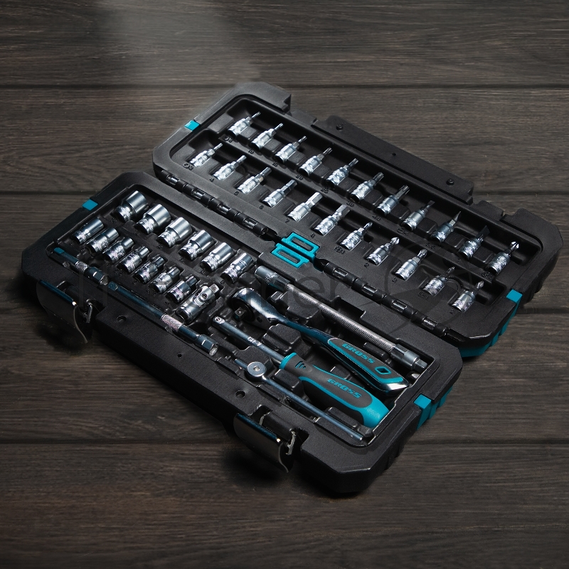 Набор инструментов, 1/4, CrV, 120 зубьев, 42 предмета// Gross