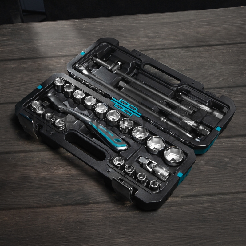 Набор инструментов, 1/2, CrV, 120 зубьев, 24 предмета// Gross