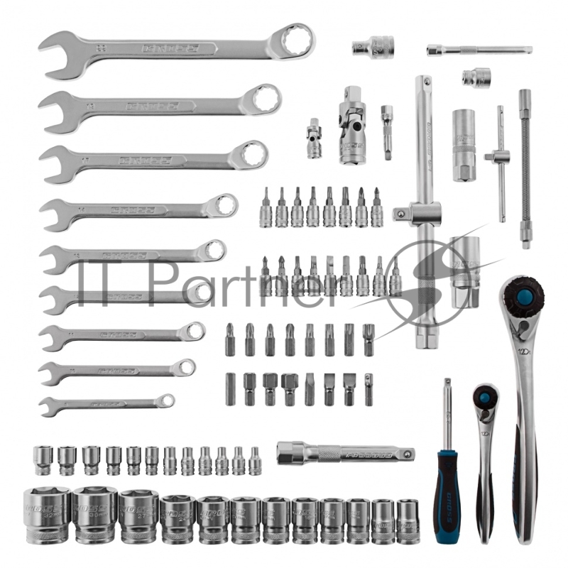 Набор инструментов, 1/4, 1/2, CrV, 120 зубьев, 82 предмета// Gross