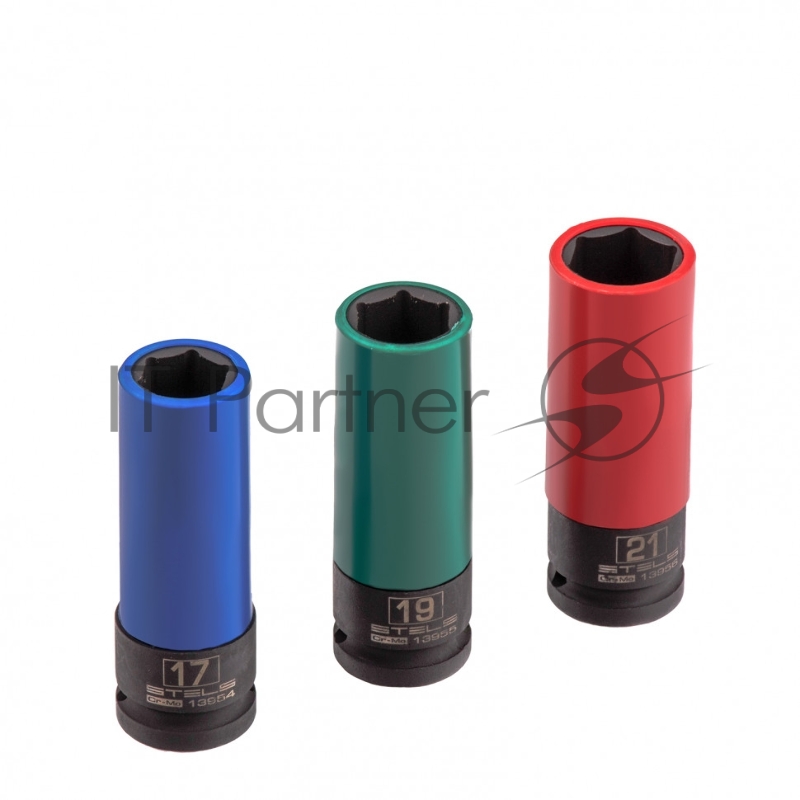 Набор головок ударных 6-гранных удлиненных для колесных дисков (17,19,21 мм) 1/2 3 шт// Stels