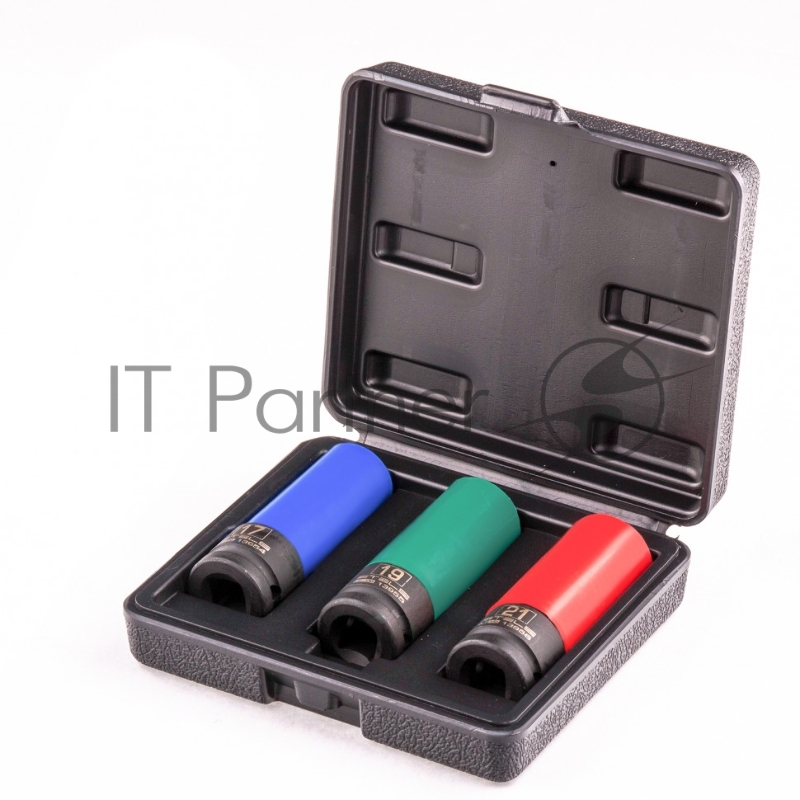 Набор головок ударных 6-гранных удлиненных для колесных дисков (17,19,21 мм) 1/2 3 шт// Stels