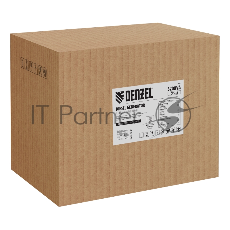 Генератор дизельный DES-32, 3,2 кВт, 230 В, 11 л, ручной стартер// Denzel