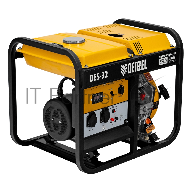 Генератор дизельный DES-32, 3,2 кВт, 230 В, 11 л, ручной стартер// Denzel