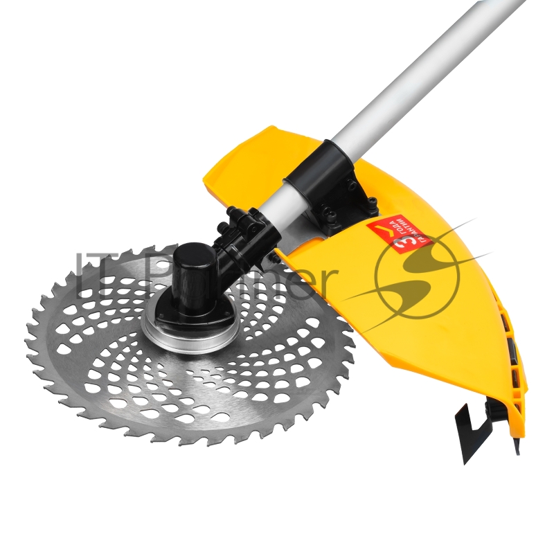 Триммер бензиновый DT-52E, 52 см3, неразъемная штанга, электростартер, состоит из 2 частей// Denzel