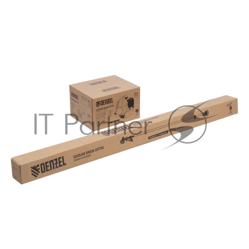 Триммер бензиновый DT-52E, 52 см3, неразъемная штанга, электростартер, состоит из 2 частей// Denzel