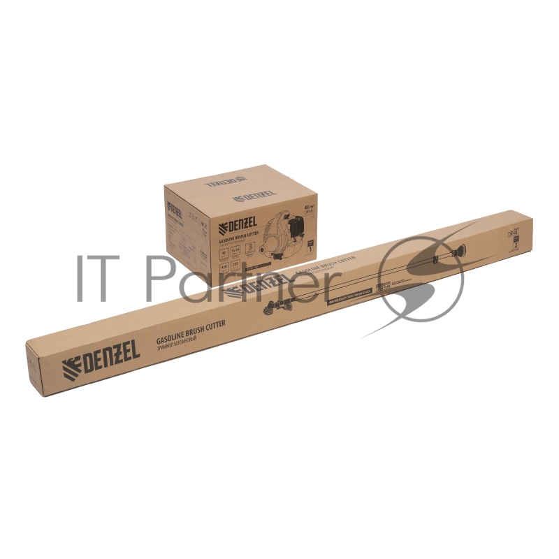 Триммер бензиновый DT-43E, 43 см3, неразъемная штанга, электростартер, состоит из 2 частей// Denzel