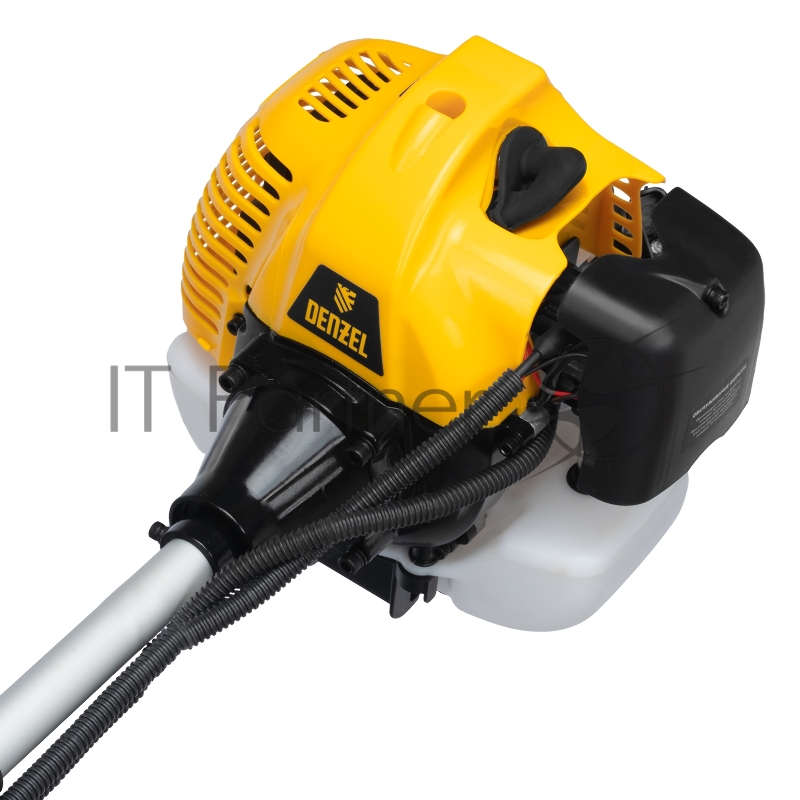 Триммер бензиновый DT-43E, 43 см3, неразъемная штанга, электростартер, состоит из 2 частей// Denzel