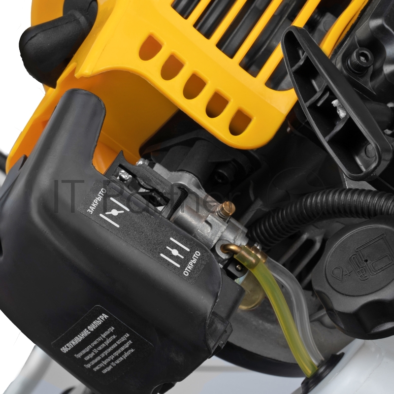 Триммер бензиновый DT-43E, 43 см3, неразъемная штанга, электростартер, состоит из 2 частей// Denzel