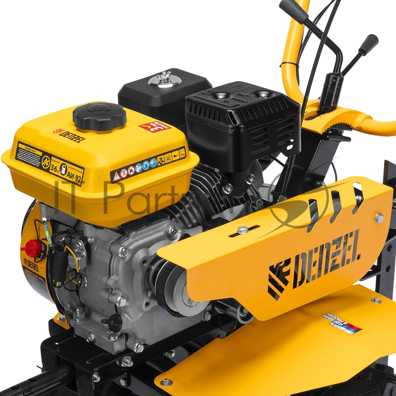 Мотоблок DPT-370S, 7 л.с., ремен.сцеп, фрез 3х4, ШОМ, передачи 3В/1Н// Denzel