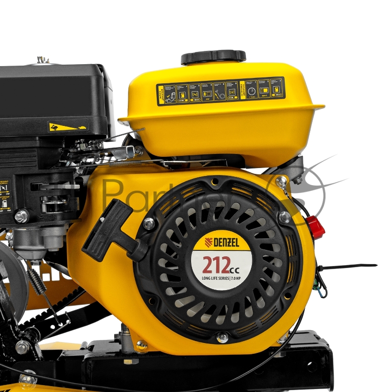 Мотоблок DPT-270SB, 7 л.с., ремен.сцеп, фрез 3х4, ШОМ, без колес, передачи 2В/1Н// Denzel