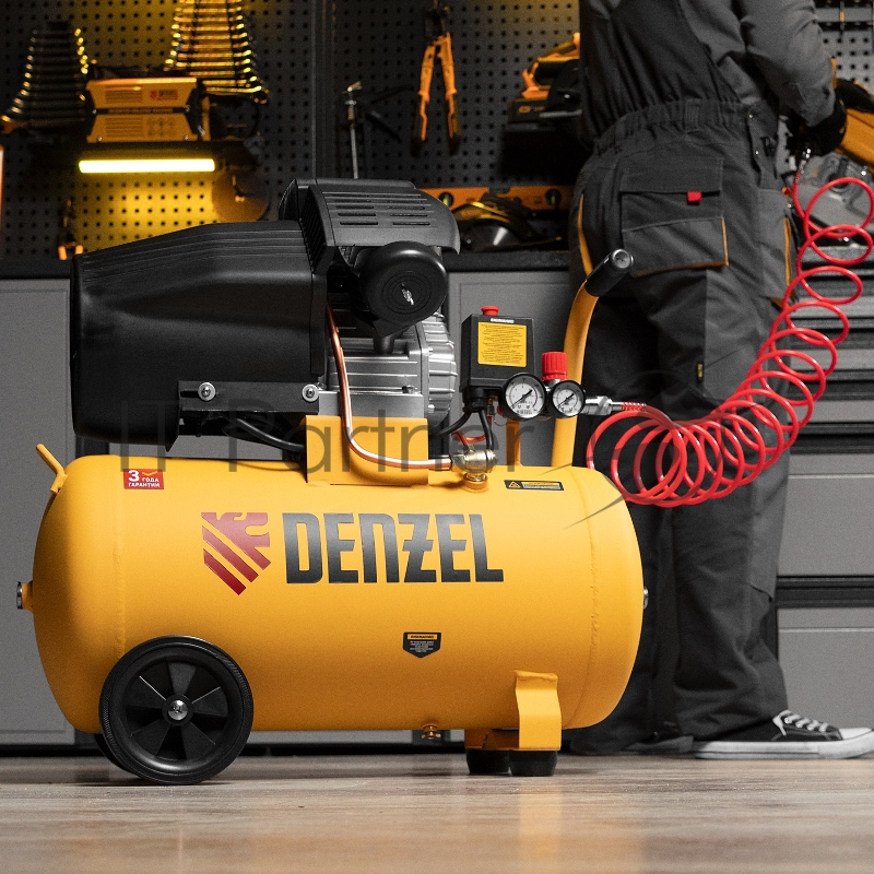 Компрессор воздушный прям. привод DCV1800/50, 1,8 кВт, 50 литров, 320 л/мин// Denzel