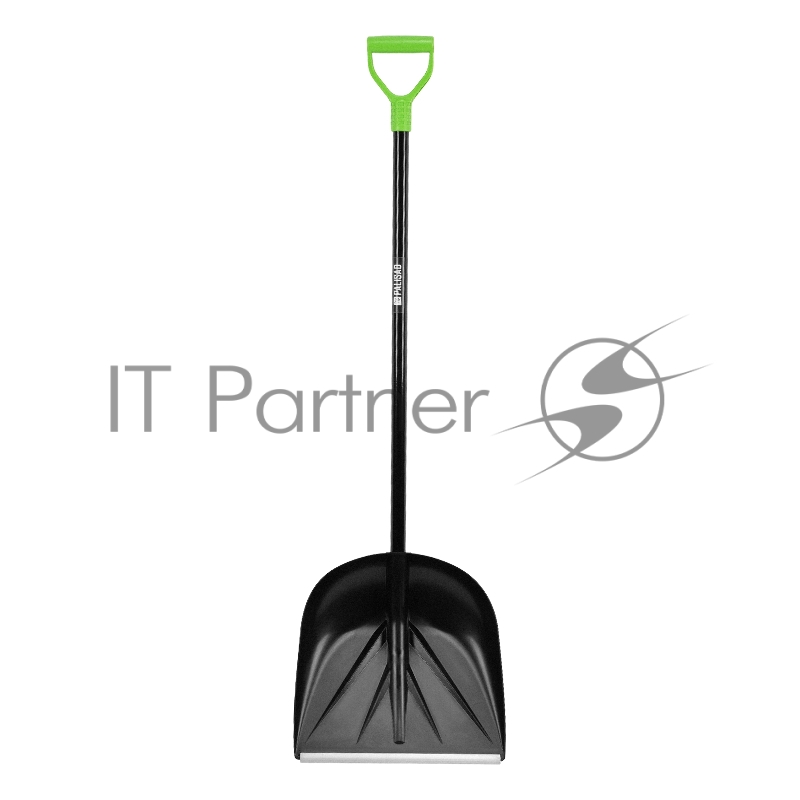 Лопата для уборки снега пластиковая, 400х417х1390 мм, алюминиевый черенок// Palisad