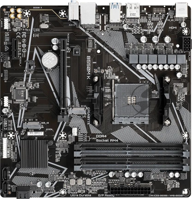 Материнская плата Gigabyte B550M K (V1.1) AMD B550 SAM4 MATX