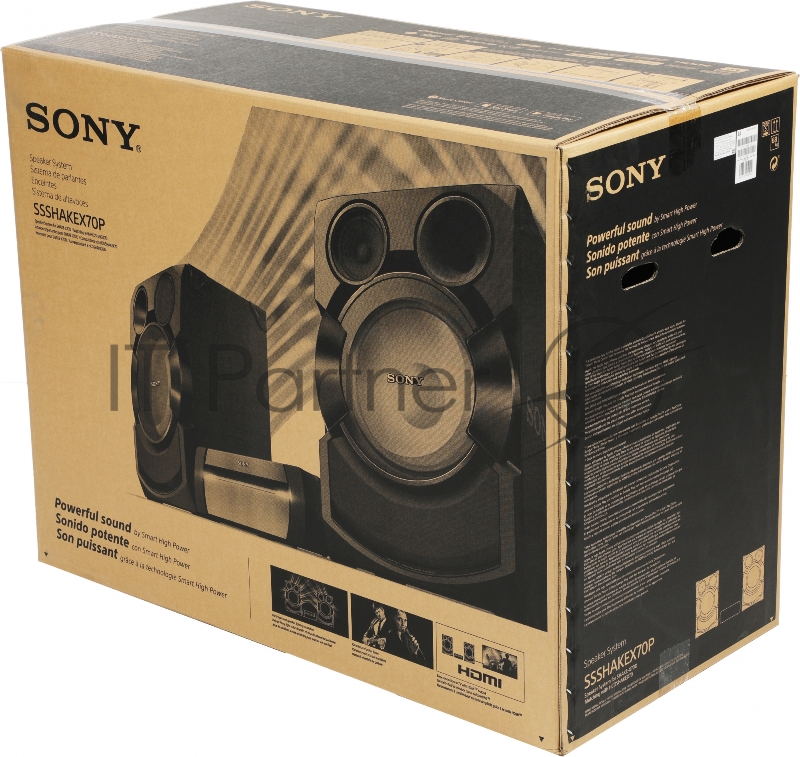 Минисистема Sony SHAKE-X70 черный CD CDRW DVD DVDRW BR FM USB BT