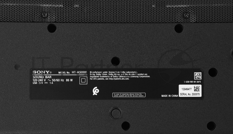 Саундбар Sony HT-A5000 5.1.2 450Вт черный