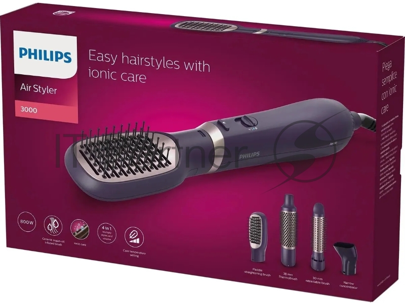 Фен-щетка Philips BHA313/00 800Вт фиолетовый