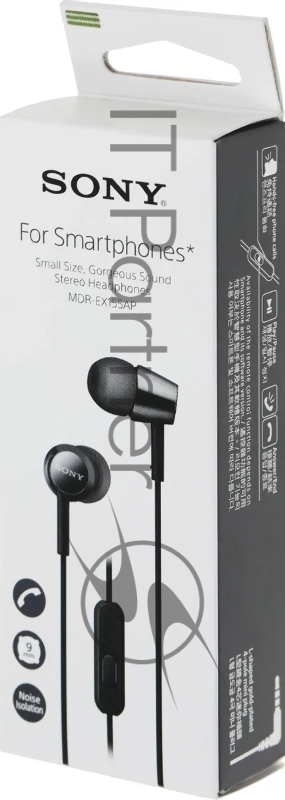 Гарнитура вкладыши Sony MDR-EX155AP 1.2м черный проводные в ушной раковине (MDR-EX155APB)