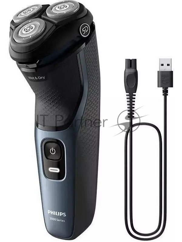 Бритва роторная Philips S3144/00 реж.эл.:3 питан.:аккум. темно-синий