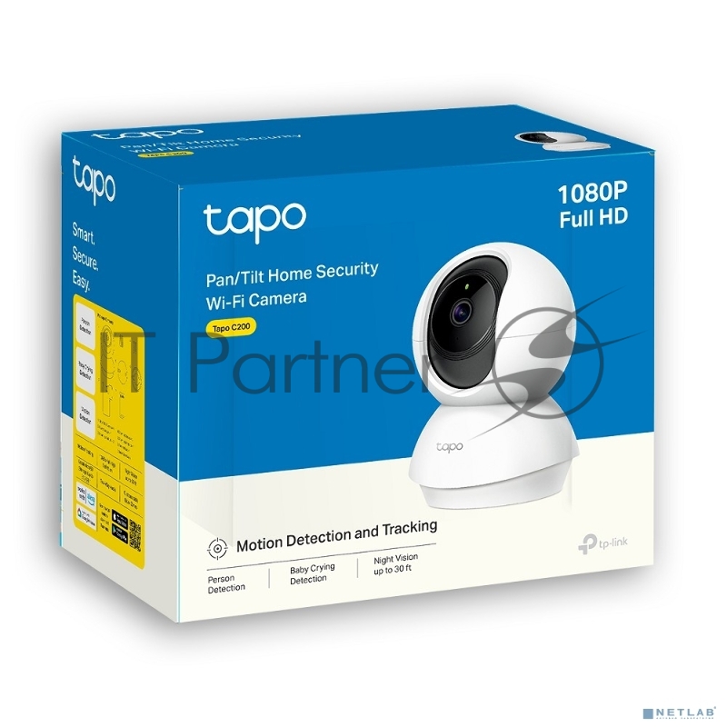 Камера 1080P indoor IP camera, 360° horizontal and 114° vertical range, Night Vision, Motion Detection, 2-way Audio, support 128G MicroSD card