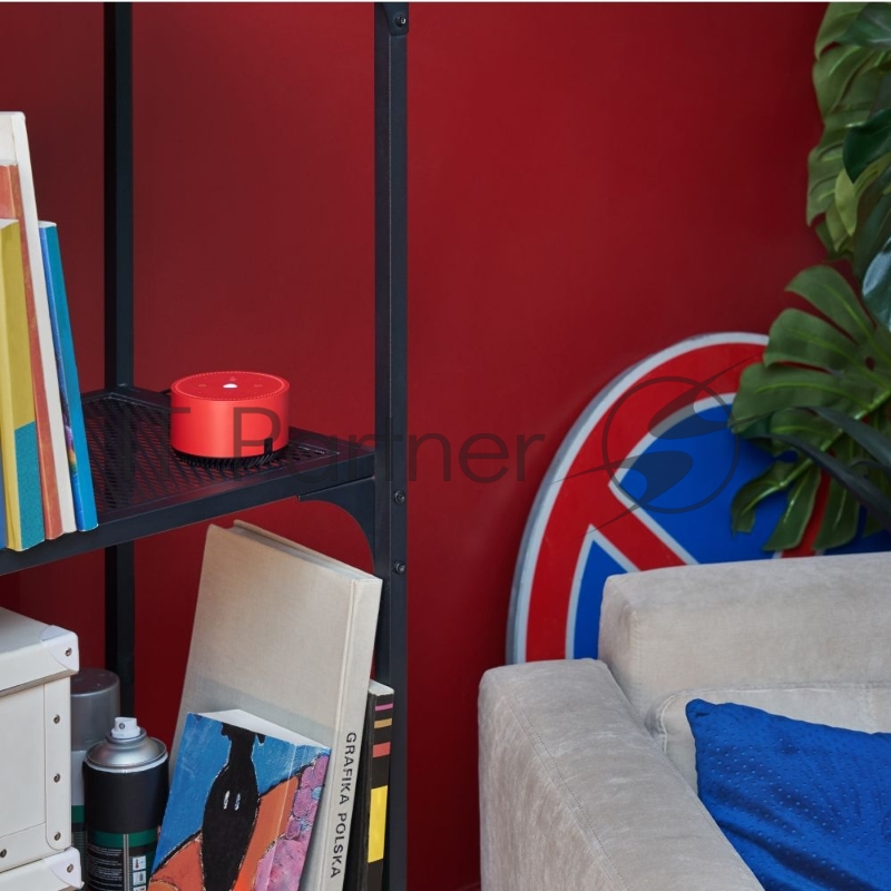 Умная колонка Yandex Станция Лайт Алиса красный 5W 1.0 BT 10м (YNDX-00025R)