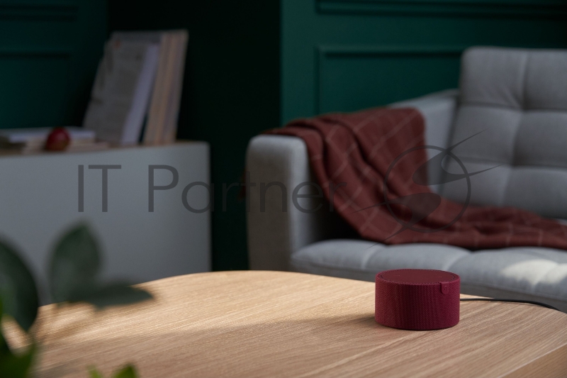 Умная колонка Яндекс Станция Мини 2 Bluetooth 5.0, мощность 10 Вт, вес 260 г, цвет красныйYNDX-00021R (без часов)