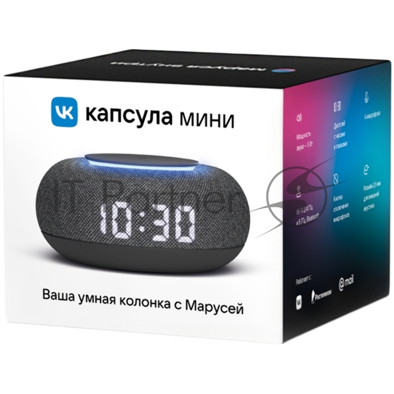 Умная колонка VK Капсула Мини Маруся темно-серый 5W 1.0 BT 10м (MRC02BK)