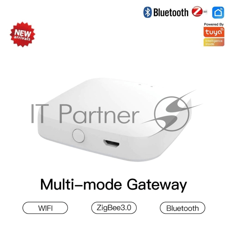 Шлюз Bluetooth MOES Multi-mode Gateway MHUB-W, WLAN & Wi-Fi 2.4GHz, Wi-Fi 2.4GHz & ZigBee & BLE & Mesh, USB, белый