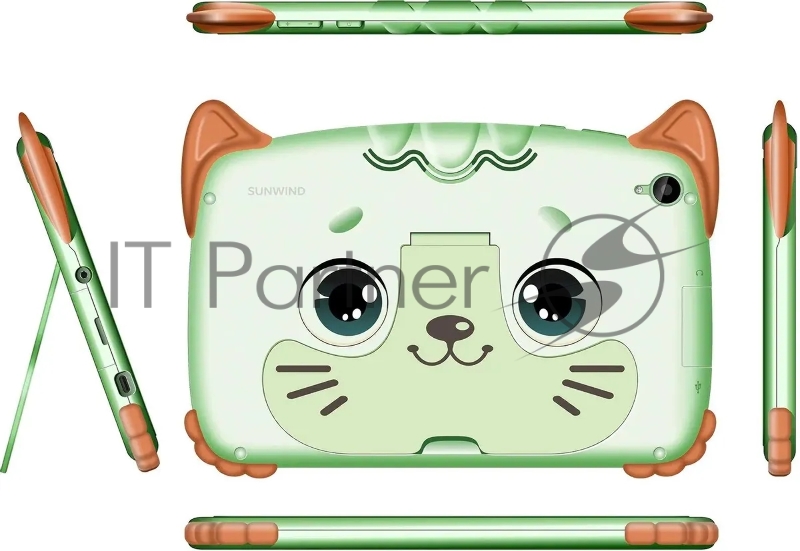 Планшет SunWind Kids 8280C T310 (1.8) 4C RAM2Gb ROM32Gb 8 IPS 1280x800 3G 4G Android 12 мятный 2Mpix 2Mpix BT GPS WiFi Touch microSD 128Gb 4000mAh