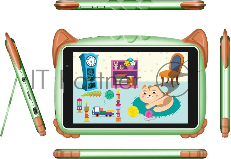 Планшет SunWind Kids 8280C T310 (1.8) 4C RAM2Gb ROM32Gb 8 IPS 1280x800 3G 4G Android 12 мятный 2Mpix 2Mpix BT GPS WiFi Touch microSD 128Gb 4000mAh