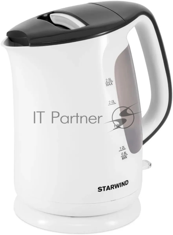 Чайник электрический Starwind SKG3025 2.5л. 2200Вт белый/серый (корпус: пластик)