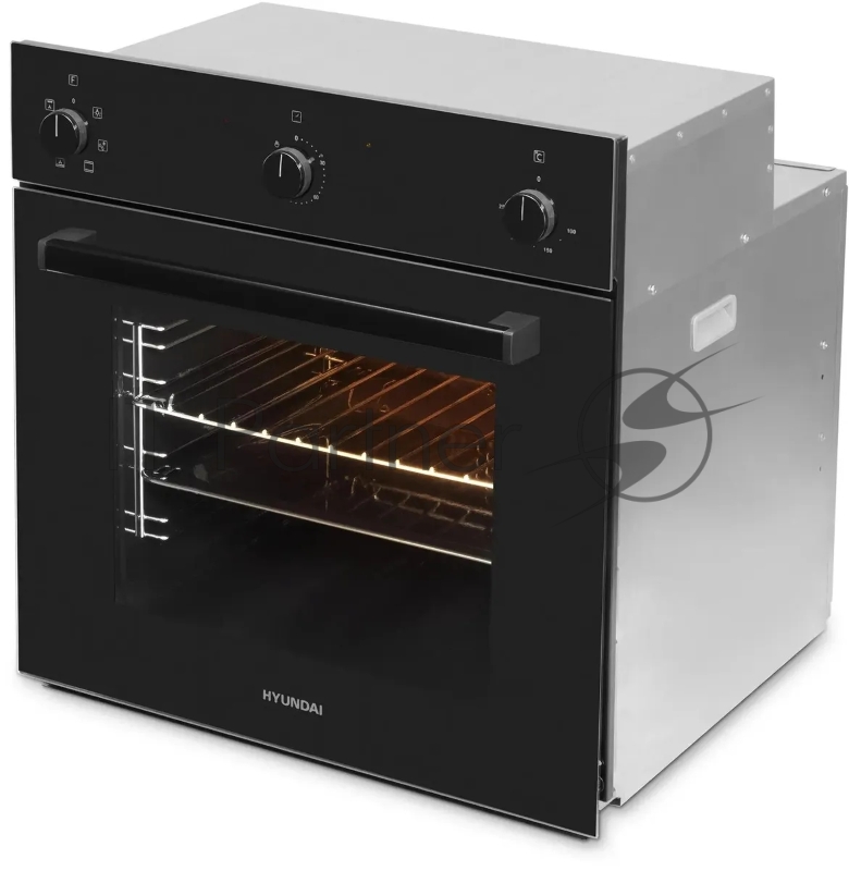 Духовой шкаф Электрический Hyundai 6006.03 BG черное стекло