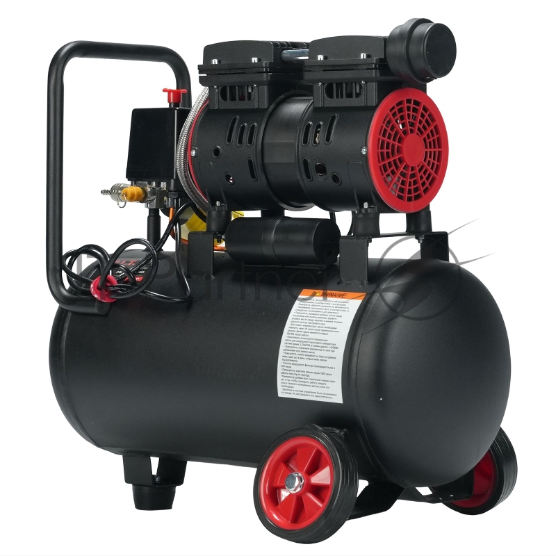 Компрессор поршневой P.I.T. PAC24-C1 безмасляный 110л/мин 24л 600Вт черный/красный