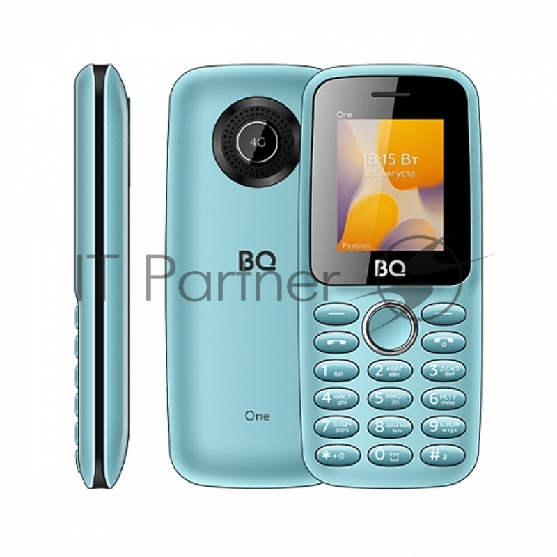 Мобильный телефон BQ 1800L One Blue. UNISOC SC T107, 1, 1 GHZ, 128 MB, 64 MB, 2G GSM 850/900/1800/1900, 3G 3G WCDMA 900/2100MГц, 4G B1/B3/B7/B8/B20/B38/B40, Bluetooth Версия 5.1, VoLTE Экран: 1.77 , 128*160, TN Основная камера: , Фронтальная камера: