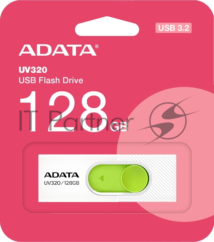 Флеш накопитель 128GB USB 3.2 Gen1 AUV320-128G-RWHGN White/Green