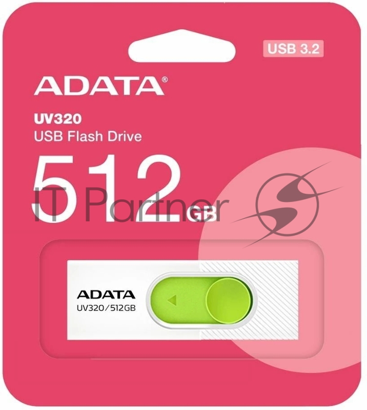 Флеш накопитель 512GB USB 3.2 Gen1 AUV320-512G-RWHGN White/Green