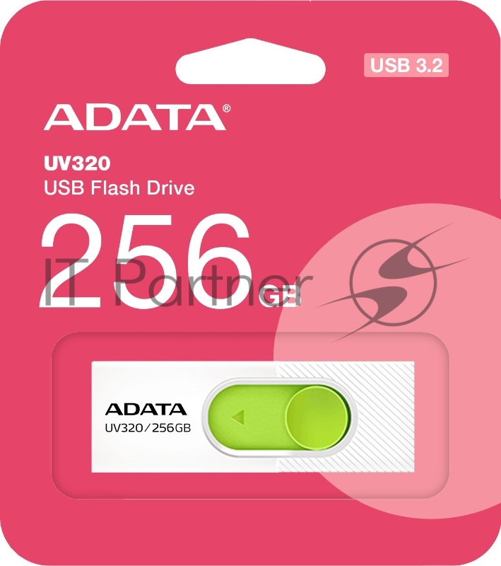Флеш накопитель 256GB USB 3.2 Gen1 AUV320-256G-RWHGN White/Green