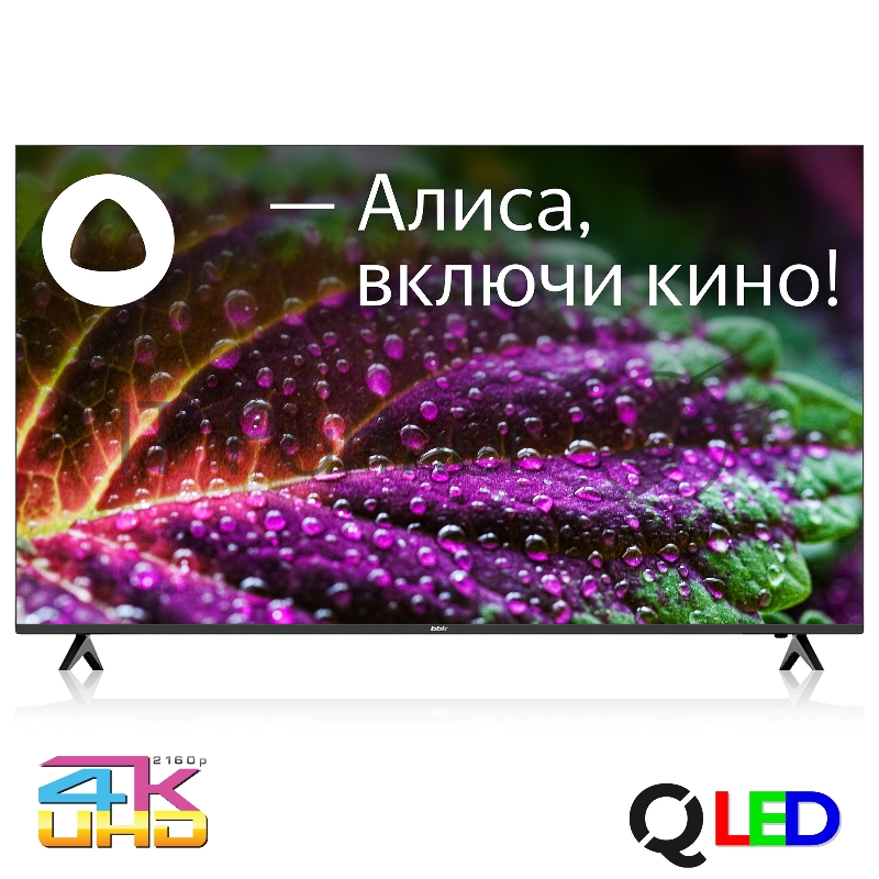 Телевизор LED BBK 65 65LED-8249/UTS2C (B) Яндекс.ТВ черный 4K Ultra HD 60Hz DVB-T2 DVB-C DVB-S2 USB WiFi Smart TV (RUS)