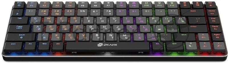 Клавиатура Оклик K615X механическая черный/серебристый USB Multimedia for gamer LED (1934413)