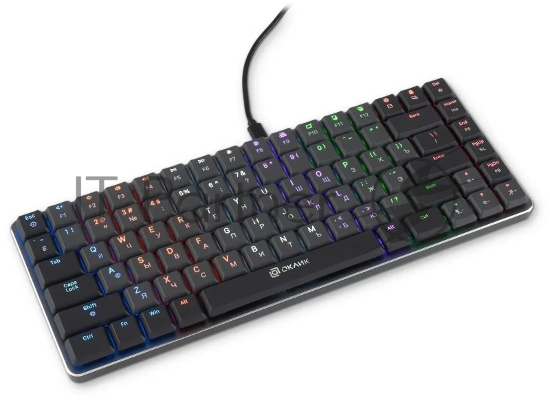 Клавиатура Оклик K615X механическая черный/серебристый USB Multimedia for gamer LED (1934413)