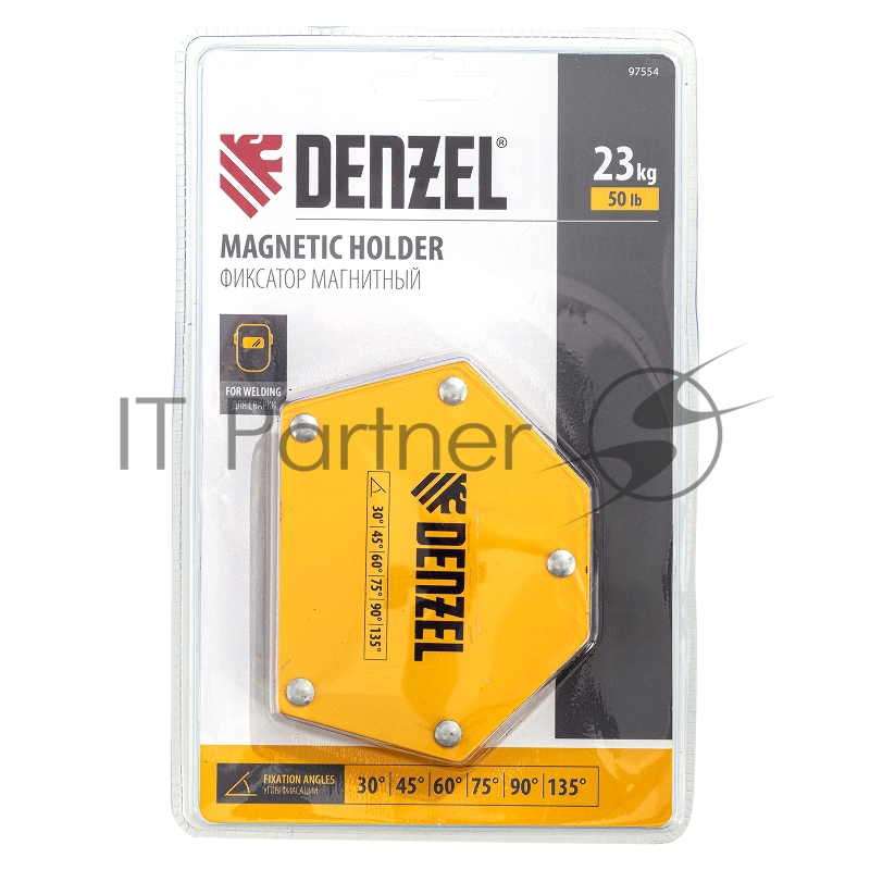 Фиксатор магнитный для сварочных работ усилие 50 LB, 30х45х60х75х90х135 град.// Denzel