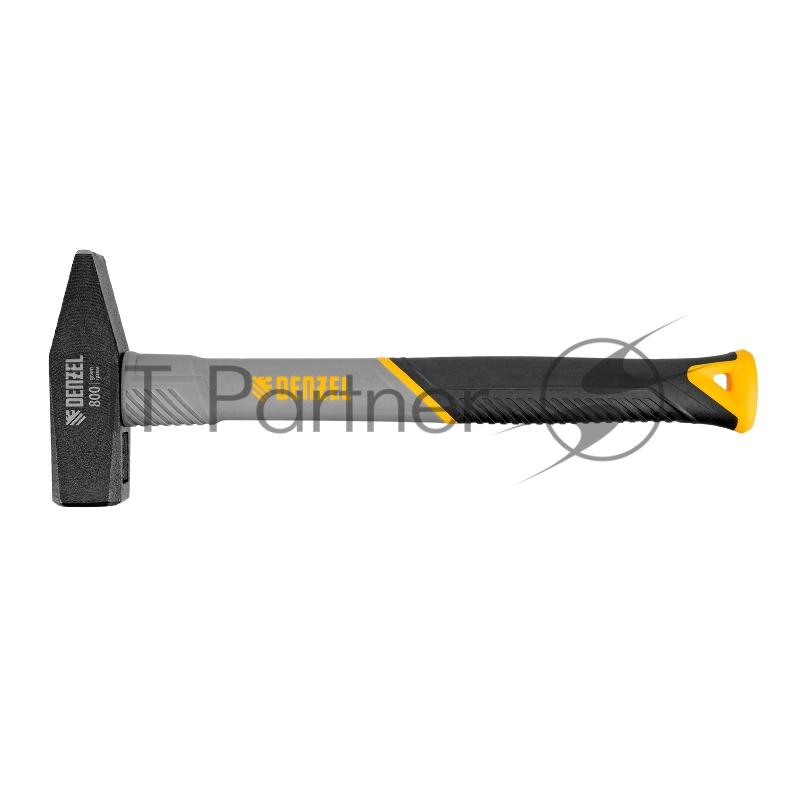 Молоток слесарный, 800 г, кованый, фибергласовая рукоятка c TPR покрытием // Denzel