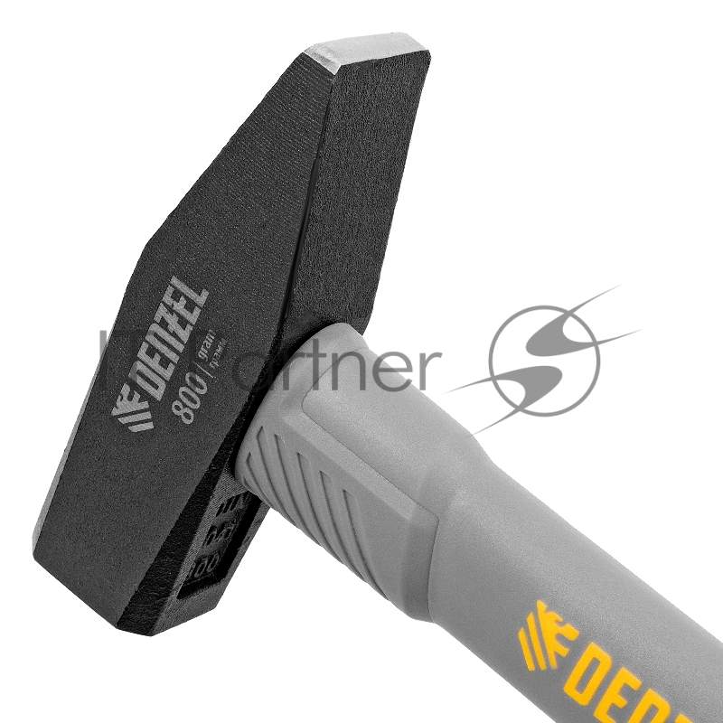 Молоток слесарный, 800 г, кованый, фибергласовая рукоятка c TPR покрытием // Denzel