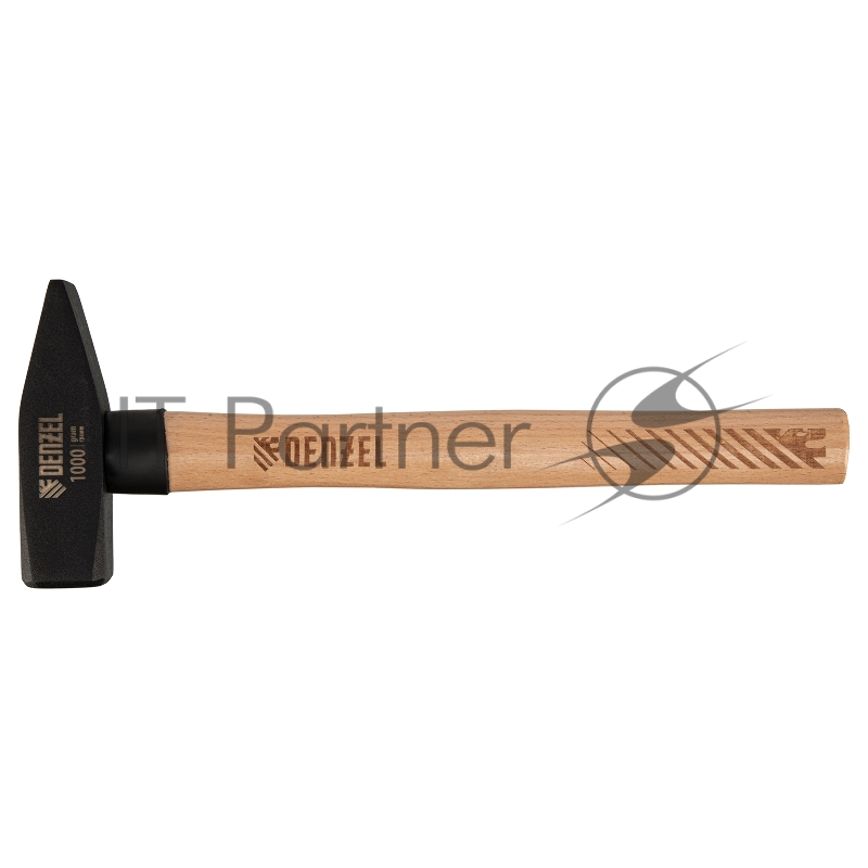 Молоток слесарный, 1000 г, кованый квадратный боек, буковая рукоятка// Denzel