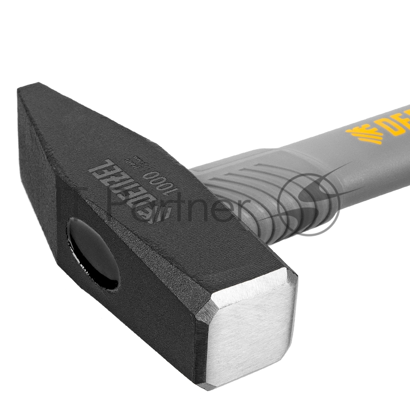 Молоток слесарный, 1000 г, кованый, фибергласовая рукоятка c TPR покрытием // Denzel