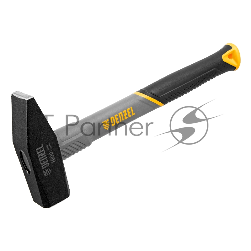 Молоток слесарный, 1000 г, кованый, фибергласовая рукоятка c TPR покрытием // Denzel