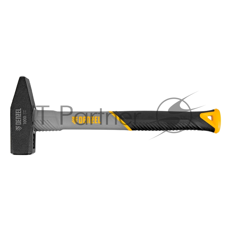 Молоток слесарный, 1000 г, кованый, фибергласовая рукоятка c TPR покрытием // Denzel