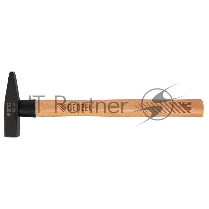 Молоток слесарный, 200 г, кованый квадратный боек, буковая рукоятка// Denzel