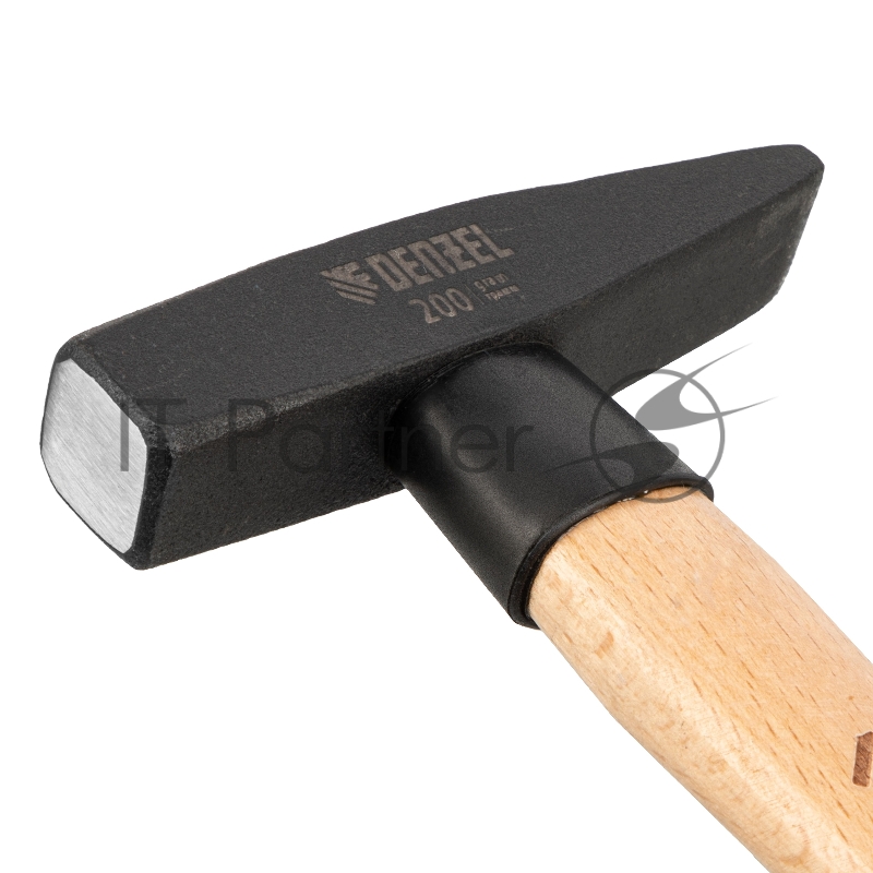 Молоток слесарный, 200 г, кованый квадратный боек, буковая рукоятка// Denzel