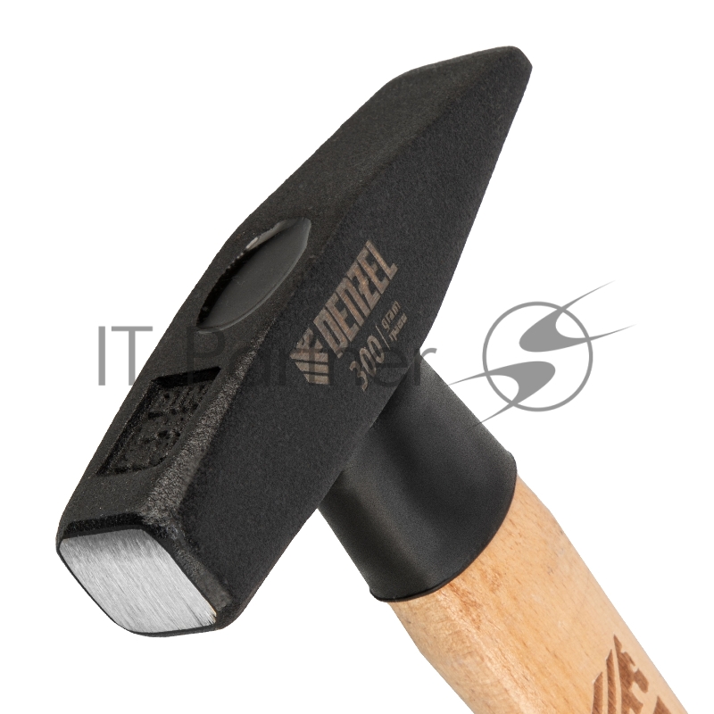 Молоток слесарный, 300 г, кованый квадратный боек, буковая рукоятка// Denzel